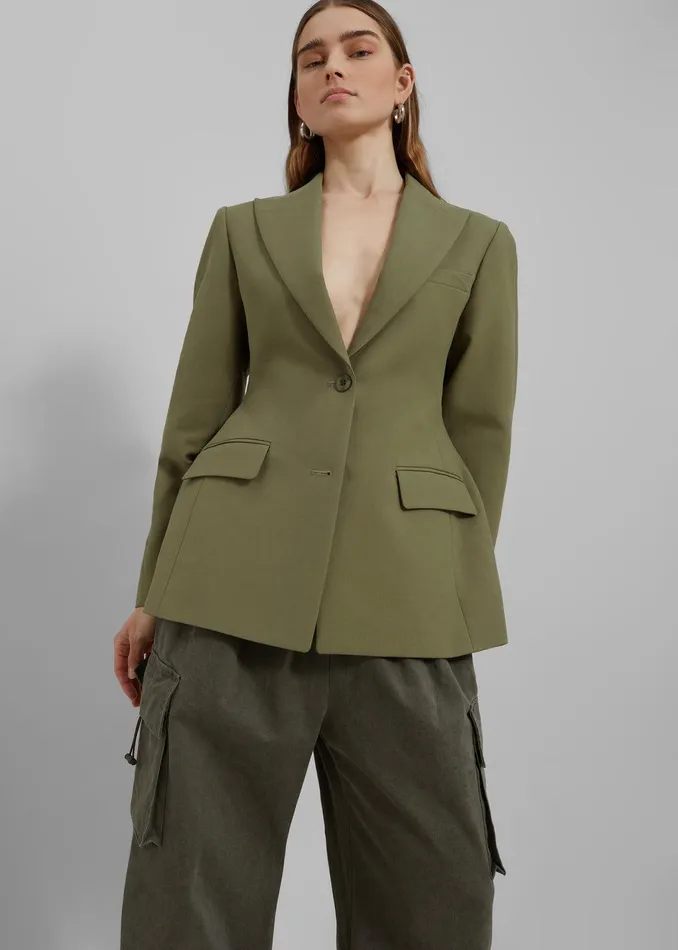 Colette Hourglass Blazer 8211 Khaki Women The Frankie Shop Clothing