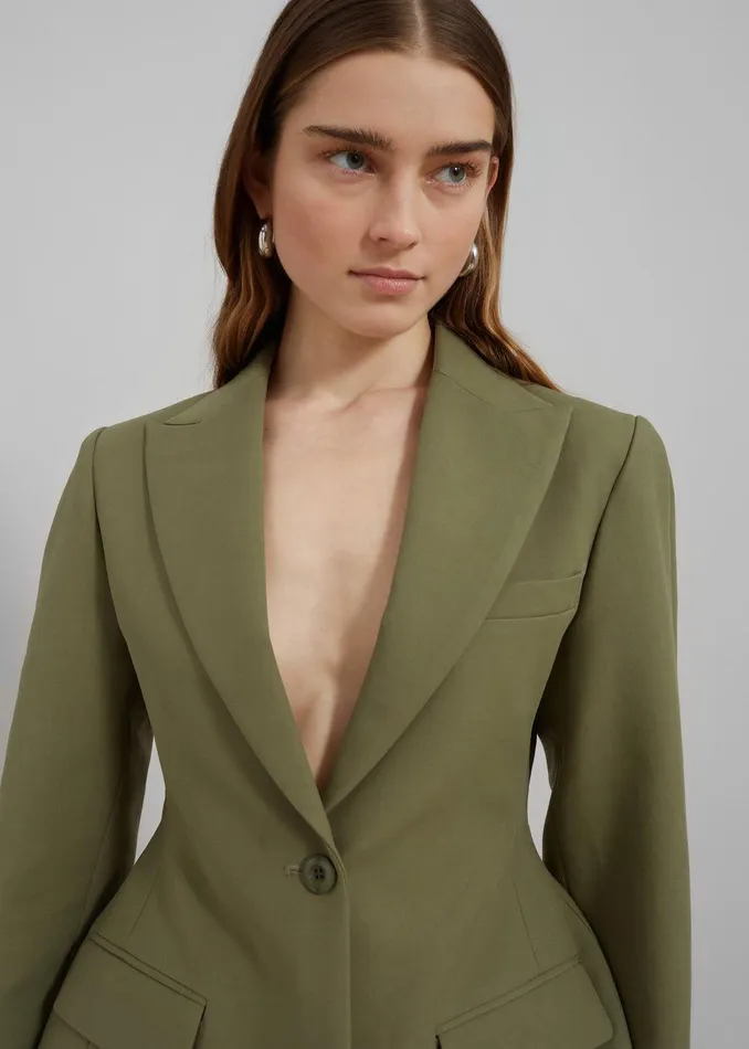 Colette Hourglass Blazer 8211 Khaki Women The Frankie Shop Clothing