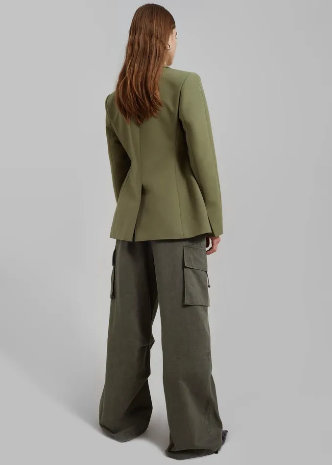 Colette Hourglass Blazer 8211 Khaki Women The Frankie Shop Clothing