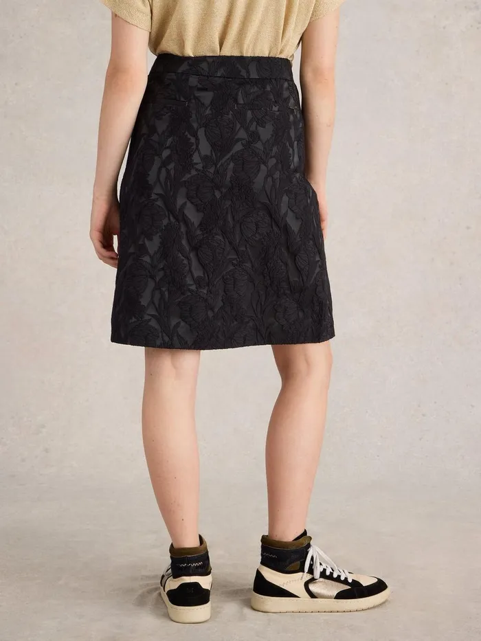 Coral Jacquard Skirt Pure Black Women White Stuff Skirts Coral Jacquard Skirt Pure Black Women White Stuff Skirts