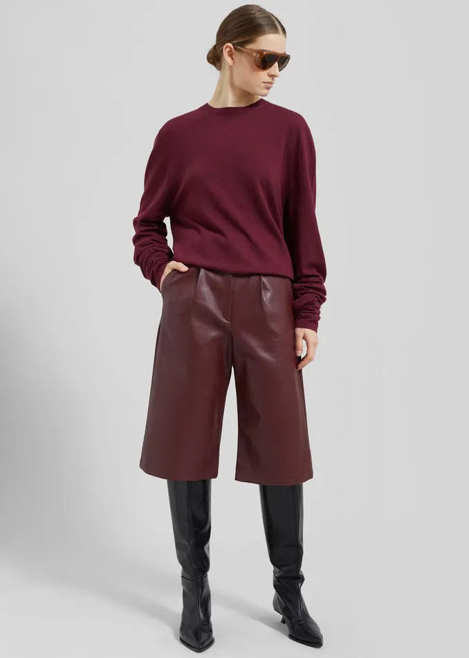 Coralie Faux Leather Bermuda Shorts 8211 Burgundy Women The Frankie Shop Clothing