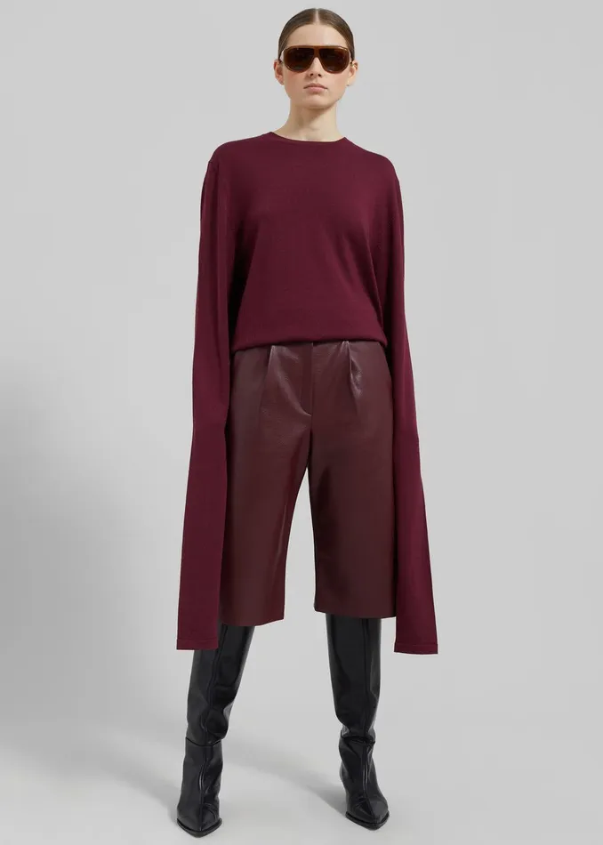 Coralie Faux Leather Bermuda Shorts 8211 Burgundy Women The Frankie Shop Clothing
