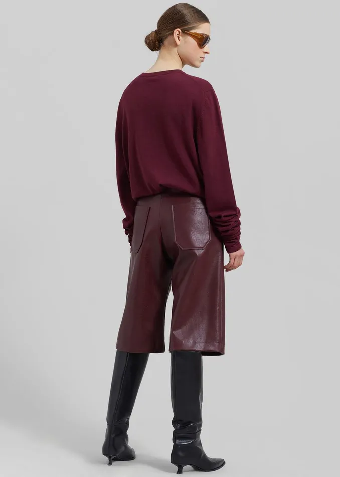 Coralie Faux Leather Bermuda Shorts 8211 Burgundy Women The Frankie Shop Clothing