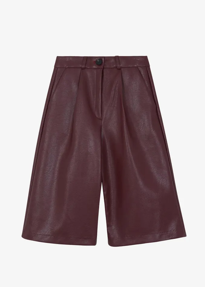 Coralie Faux Leather Bermuda Shorts 8211 Burgundy Women The Frankie Shop Clothing