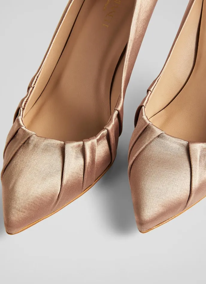 Court Shoes Women LKBennett Florena Mocha Satin Pleated Courts Mocha Court Shoes Women LKBennett Florena Mocha Satin Pleated Courts Mocha