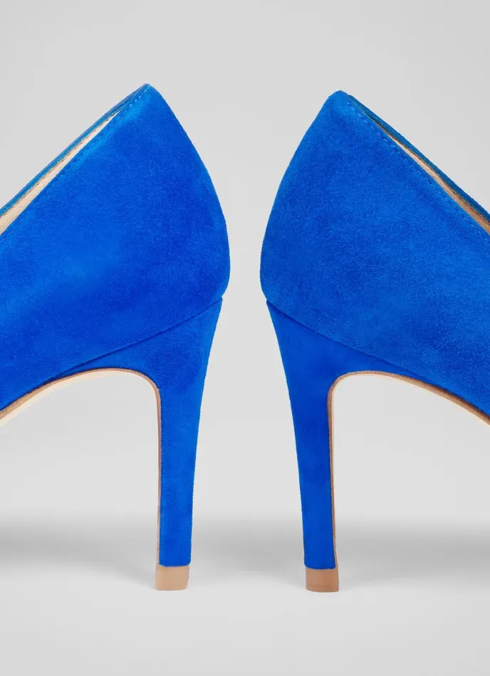 Court Shoes Women LKBennett Floret Blue Suede Pointed Toe Courts Blue Court Shoes Women LKBennett Floret Blue Suede Pointed Toe Courts Blue