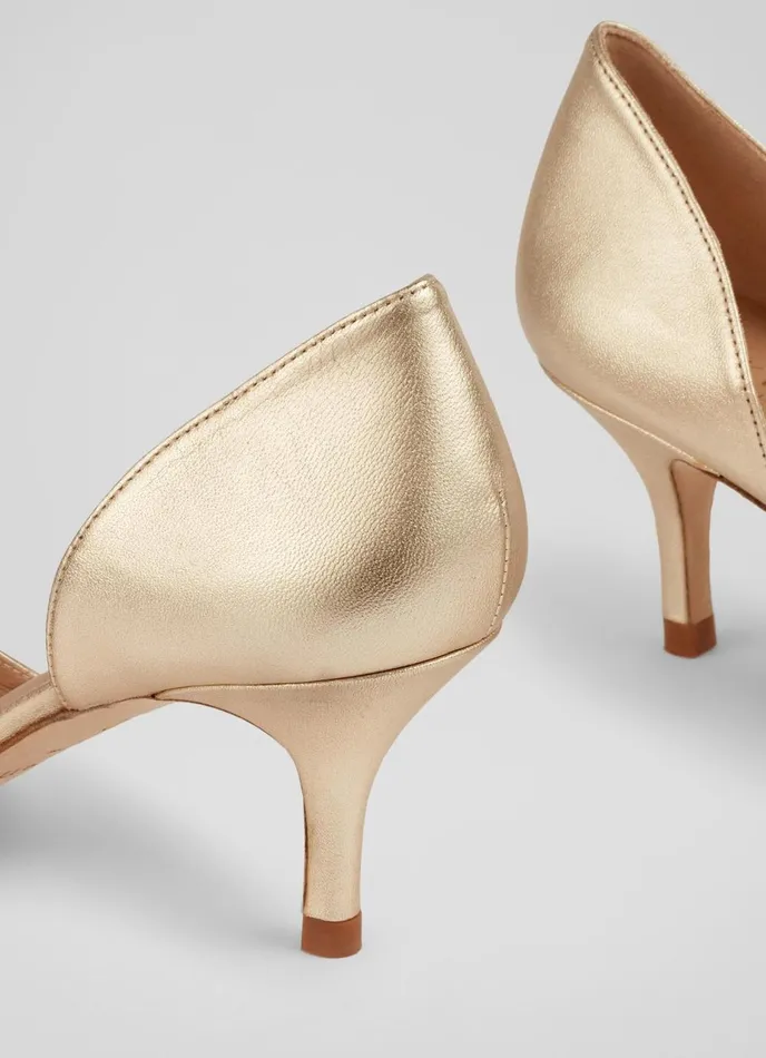 Court Shoes Women LKBennett Harley Gold Leather D039Orsay Courts Metallic Court Shoes Women LKBennett Harley Gold Leather D039Orsay Courts Metallic