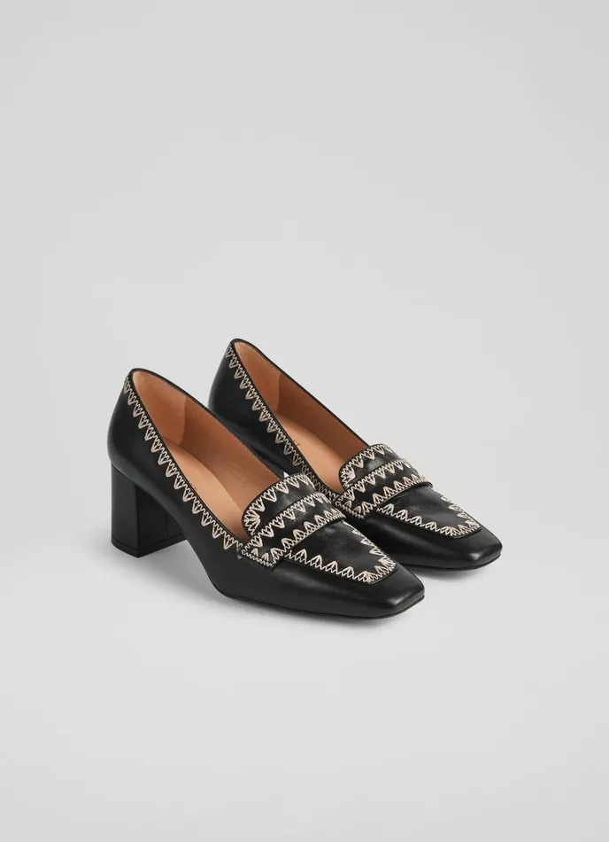 Court Shoes Women LKBennett Holden Black Leather StitchDetail Courts Black Court Shoes Women LKBennett Holden Black Leather StitchDetail Courts Black