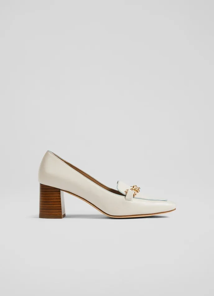 Court Shoes Women LKBennett Johanna Cream Leather Snaffle Detail Courts Cream