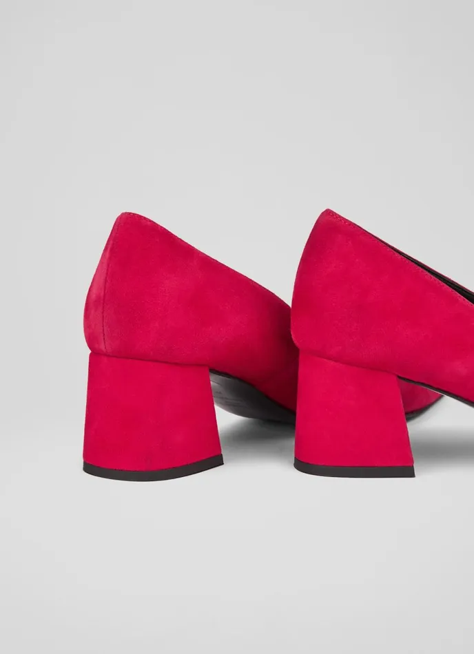 Court Shoes Women LKBennett Sloane Pink Suede Block Heel Courts Cerise Court Shoes Women LKBennett Sloane Pink Suede Block Heel Courts Cerise