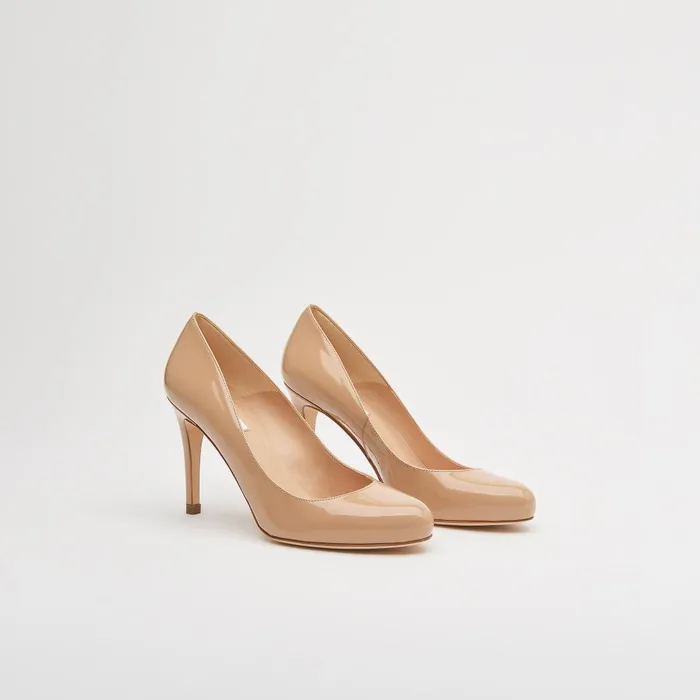 Court Shoes Women LKBennett Stila Beige Patent Leather Round Toe Courts Beige Court Shoes Women LKBennett Stila Beige Patent Leather Round Toe Courts Beige