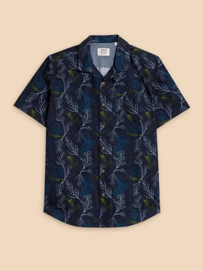 Crab Printed SS Shirt Navy Print Men White Stuff Shirts Crab Printed SS Shirt Navy Print Men White Stuff Shirts