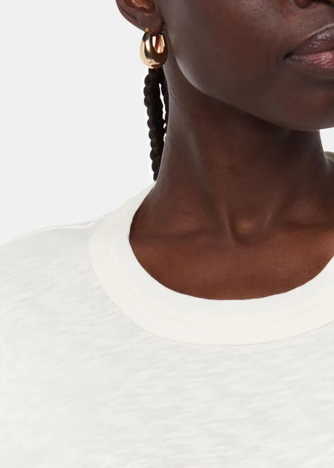 Cream Rosa Double Trim TShirt Women Whistles Tops