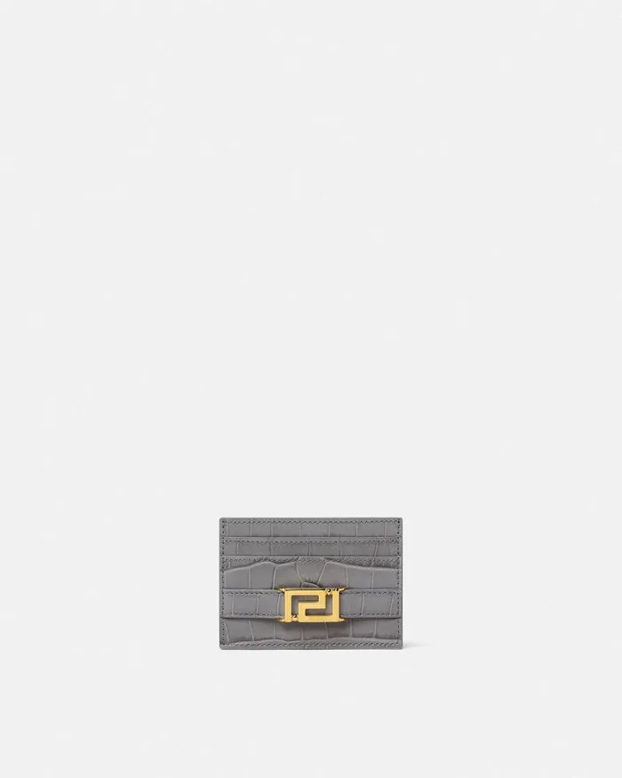 CrocEffect Greca Goddess Card Holder Gray Women Versace Wallets