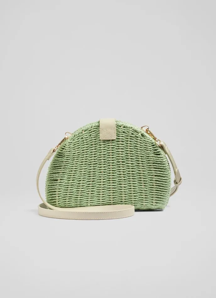 CrossBody Bags Women LKBennett Lorena Green Wicker Shoulder Bag CrossBody Bags Women LKBennett Lorena Green Wicker Shoulder Bag