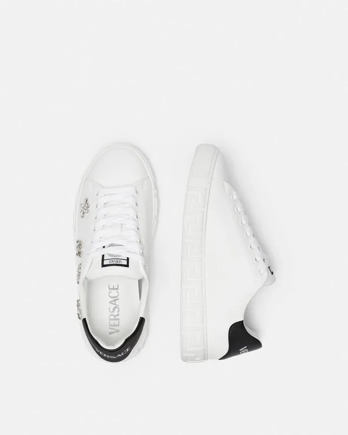 Crystal Greca Sneakers Blackwhite Women Versace Sneakers
