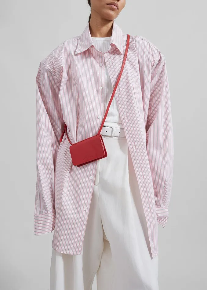 Cyrus Button Up Shirt 8211 PinkWhite Stripe Women The Frankie Shop Clothing