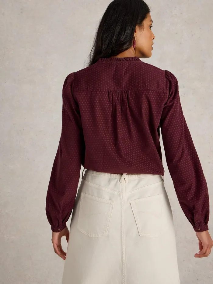 Daria Cord Spot Shirt Mid Plum Women White Stuff Shirts and Blouses Daria Cord Spot Shirt Mid Plum Women White Stuff Shirts and Blouses