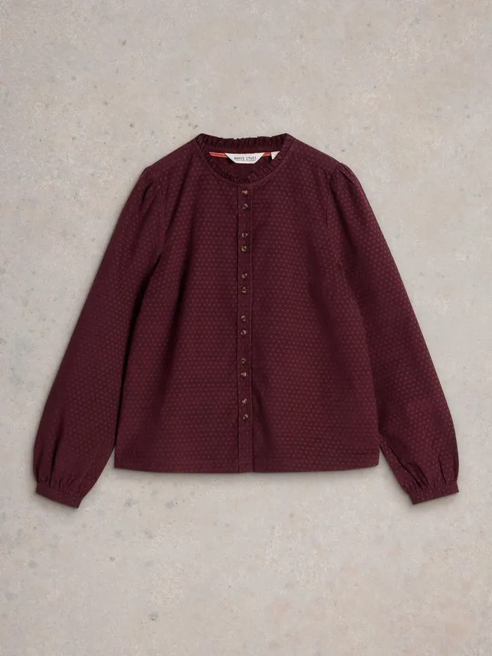 Daria Cord Spot Shirt Mid Plum Women White Stuff Shirts and Blouses Daria Cord Spot Shirt Mid Plum Women White Stuff Shirts and Blouses