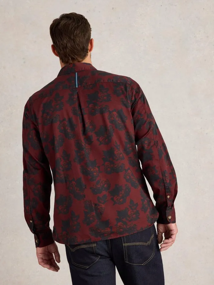 Dark Floral Printed Shirt Red Print Men White Stuff Shirts Dark Floral Printed Shirt Red Print Men White Stuff Shirts