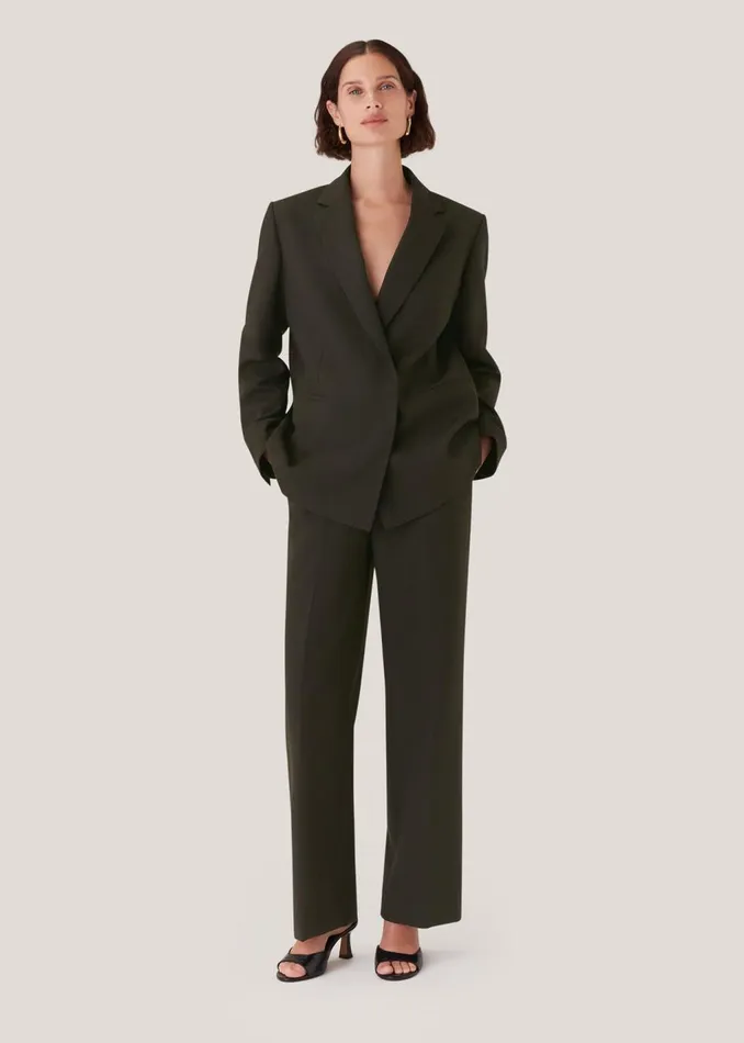 Dark Green Natalie Wool Blend Blazer Women Whistles Coats and Jackets