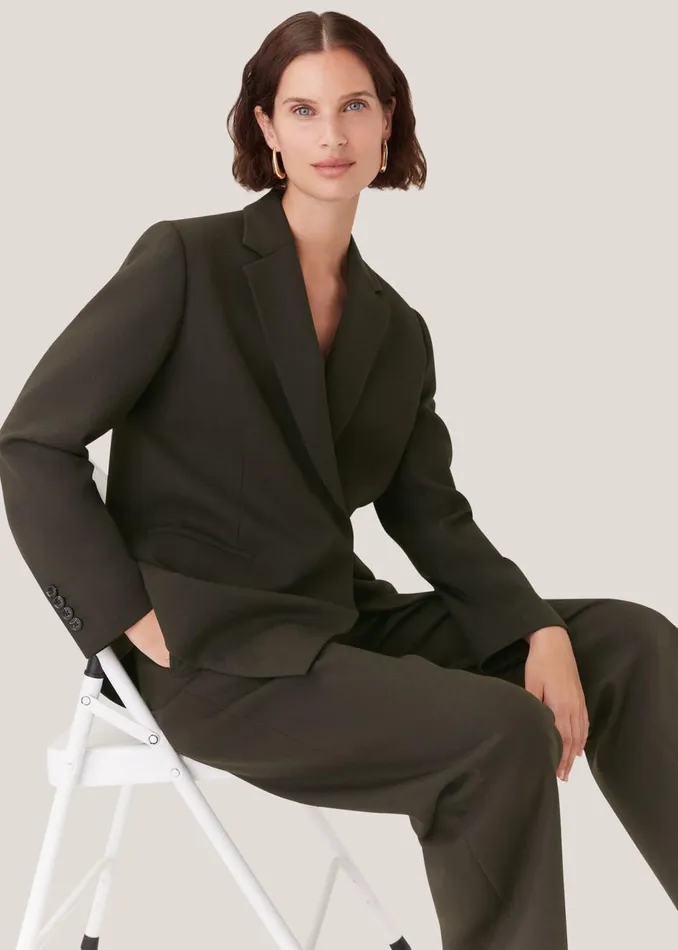 Dark Green Natalie Wool Blend Blazer Women Whistles Coats and Jackets