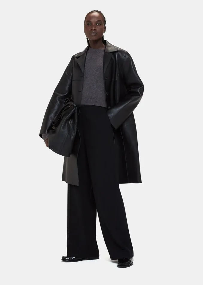 Dark Grey Wool Cropped Sweater Women Whistles Knitwear and Cashmere
