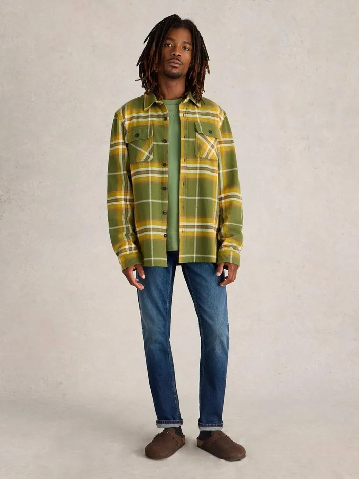 Darwen Check Woven Overshirt Green Multi Men White Stuff Shirts
