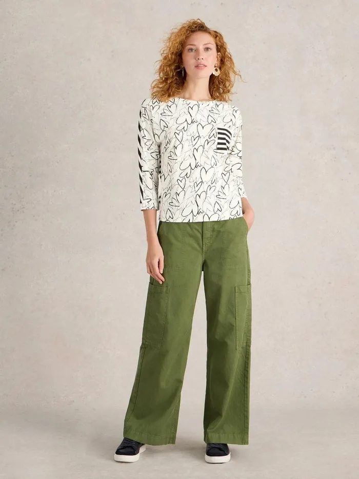 DEMI DOLMAN TOP White Print Women White Stuff Tops and Tees