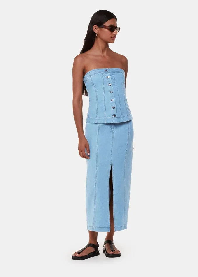 Denim Denim Maxi Skirt Women Whistles Skirts