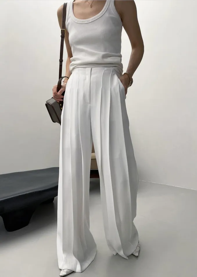 Dillon Pleated Pants 8211 White Women The Frankie Shop Clothing