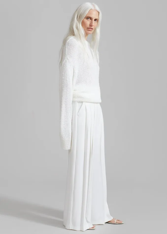 Dillon Pleated Pants 8211 White Women The Frankie Shop Clothing
