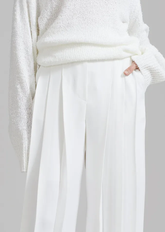 Dillon Pleated Pants 8211 White Women The Frankie Shop Clothing