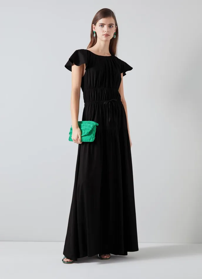 Dresses Women LKBennett Carla Black Maxi Dress With Cotton And LENZING ECOVERO Viscose Black Dresses Women LKBennett Carla Black Maxi Dress With Cotton And LENZING ECOVERO Viscose Black