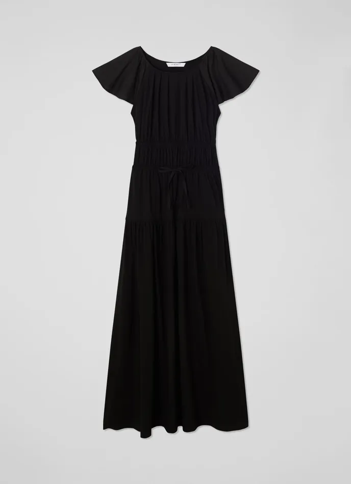 Dresses Women LKBennett Carla Black Maxi Dress With Cotton And LENZING ECOVERO Viscose Black