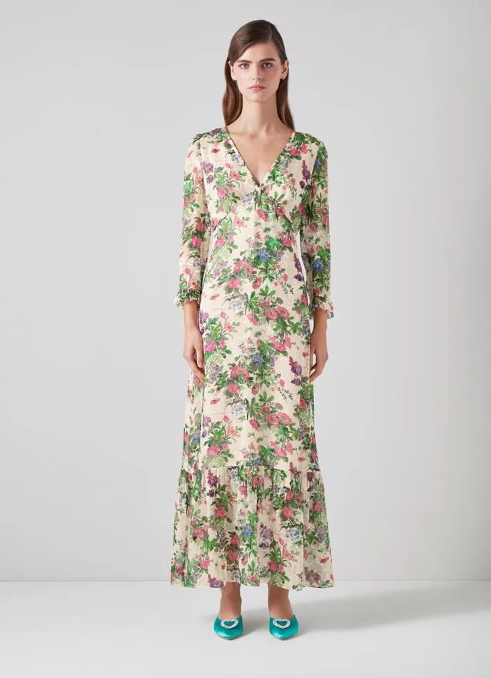Dresses Women LKBennett Deborah Neon Garden Print SilkBlend Maxi Dress Cream Dresses Women LKBennett Deborah Neon Garden Print SilkBlend Maxi Dress Cream
