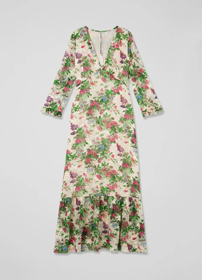 Dresses Women LKBennett Deborah Neon Garden Print SilkBlend Maxi Dress Cream Dresses Women LKBennett Deborah Neon Garden Print SilkBlend Maxi Dress Cream