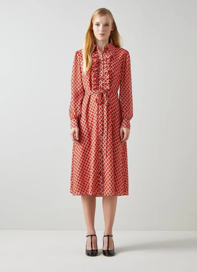 Dresses Women LKBennett Ensor Red Graphic Print Shirt Dress Multi Dresses Women LKBennett Ensor Red Graphic Print Shirt Dress Multi