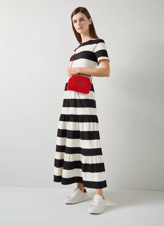 Dresses Women LKBennett Leigh Stripe Jersey Dress Black Cream