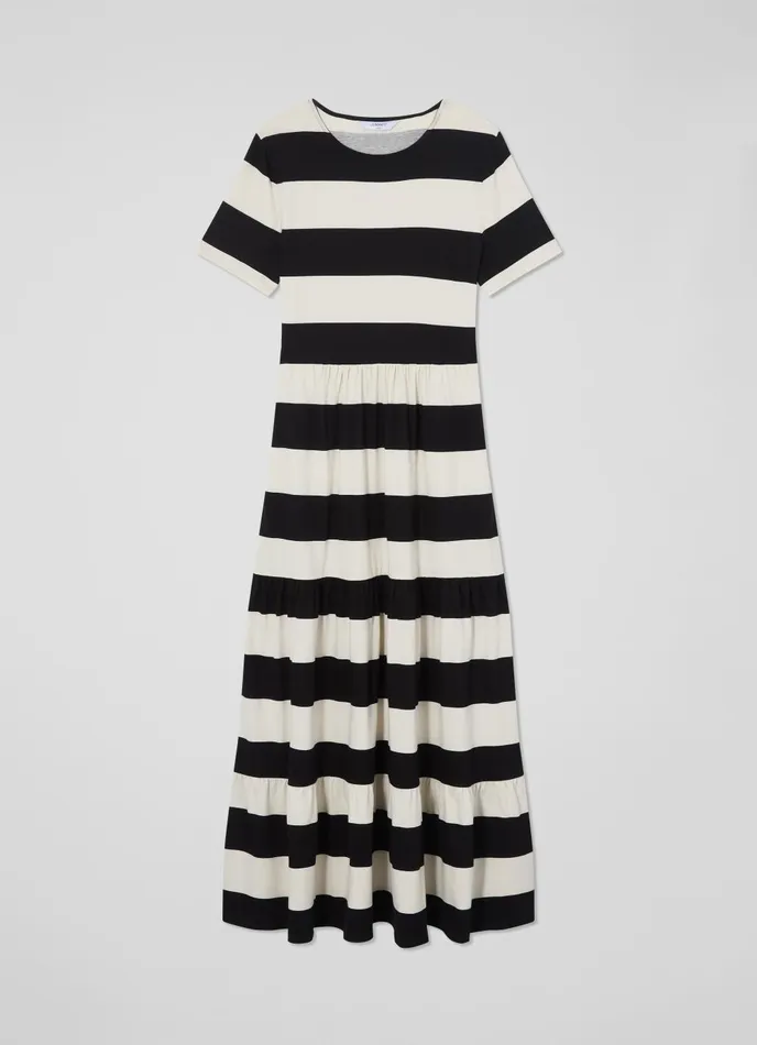Dresses Women LKBennett Leigh Stripe Jersey Dress Black Cream Dresses Women LKBennett Leigh Stripe Jersey Dress Black Cream