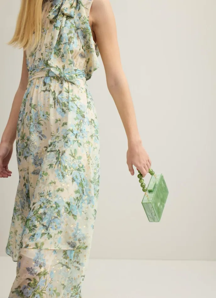 Dresses Women LKBennett Robyn Neon Garden Print SilkBlend Dress Cream Dresses Women LKBennett Robyn Neon Garden Print SilkBlend Dress Cream