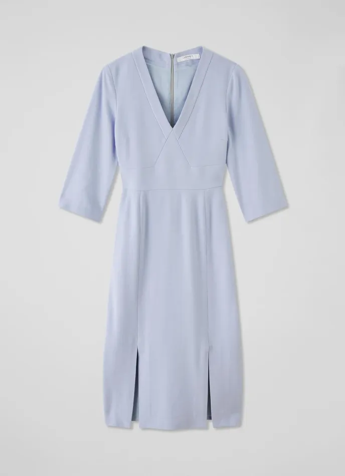 Dresses Women LKBennett Sky Blue Crepe Dress With Lenzing Ecovero Viscose Light Blue