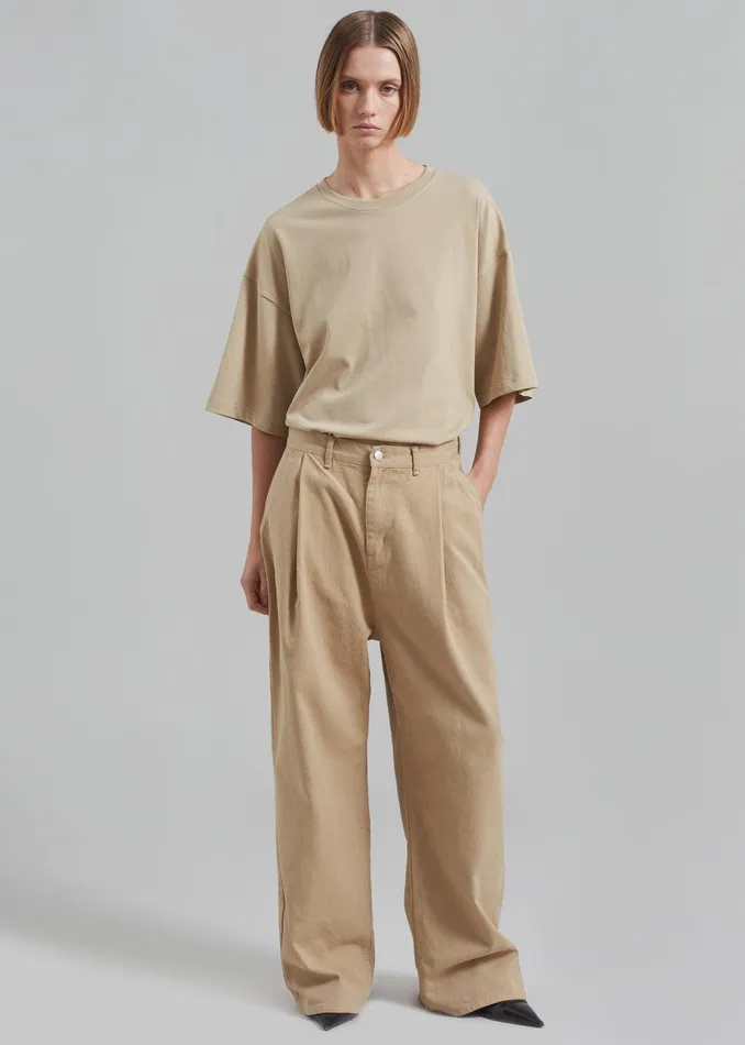 Drew Denim Pants 8211 Beige WomenMen The Frankie Shop Clothing