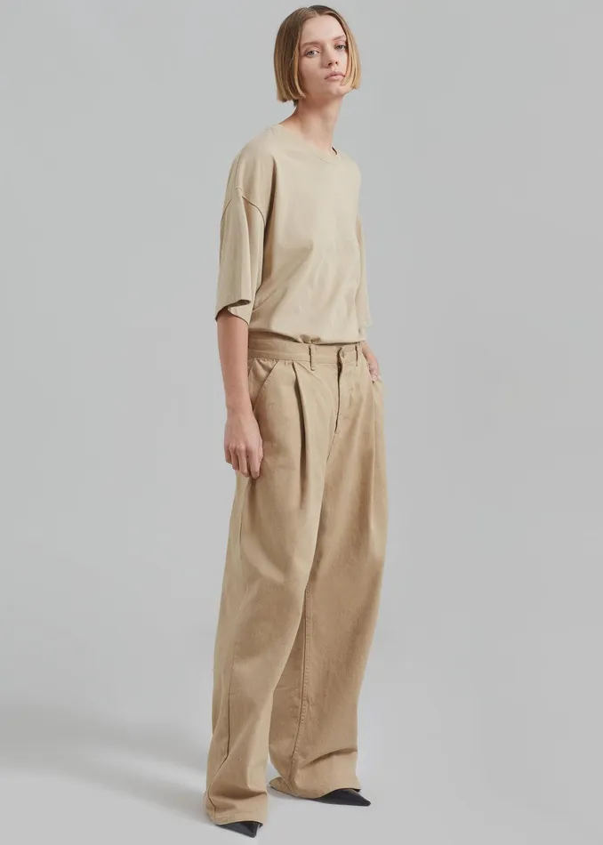 Drew Denim Pants 8211 Beige WomenMen The Frankie Shop Clothing