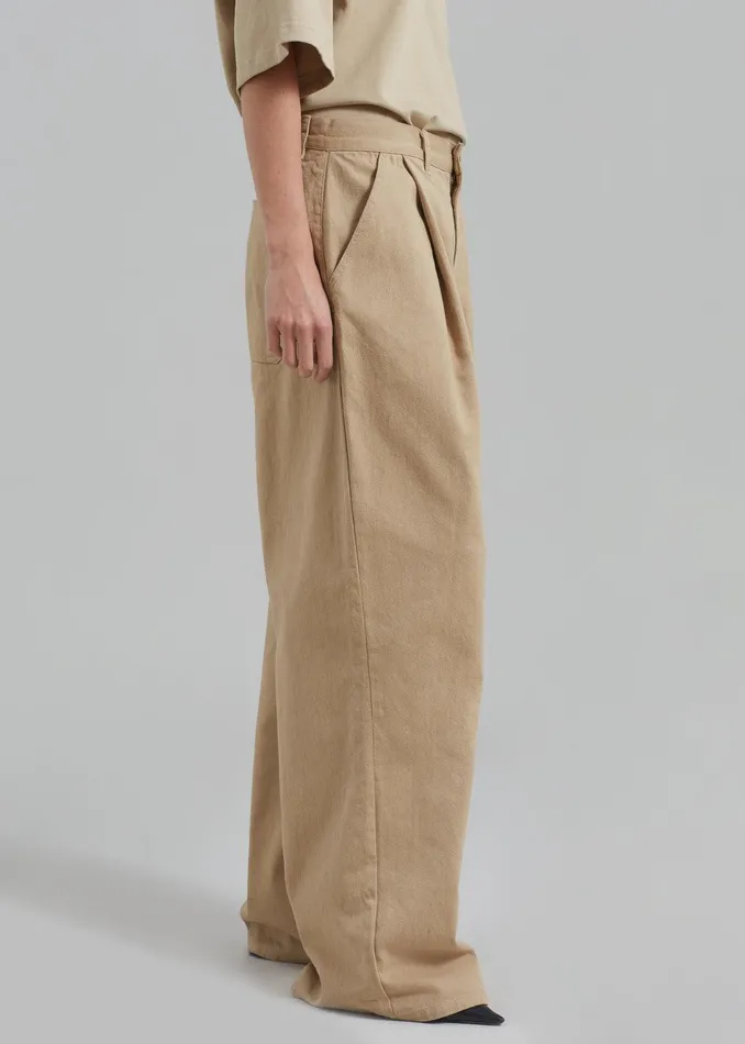 Drew Denim Pants 8211 Beige WomenMen The Frankie Shop Clothing