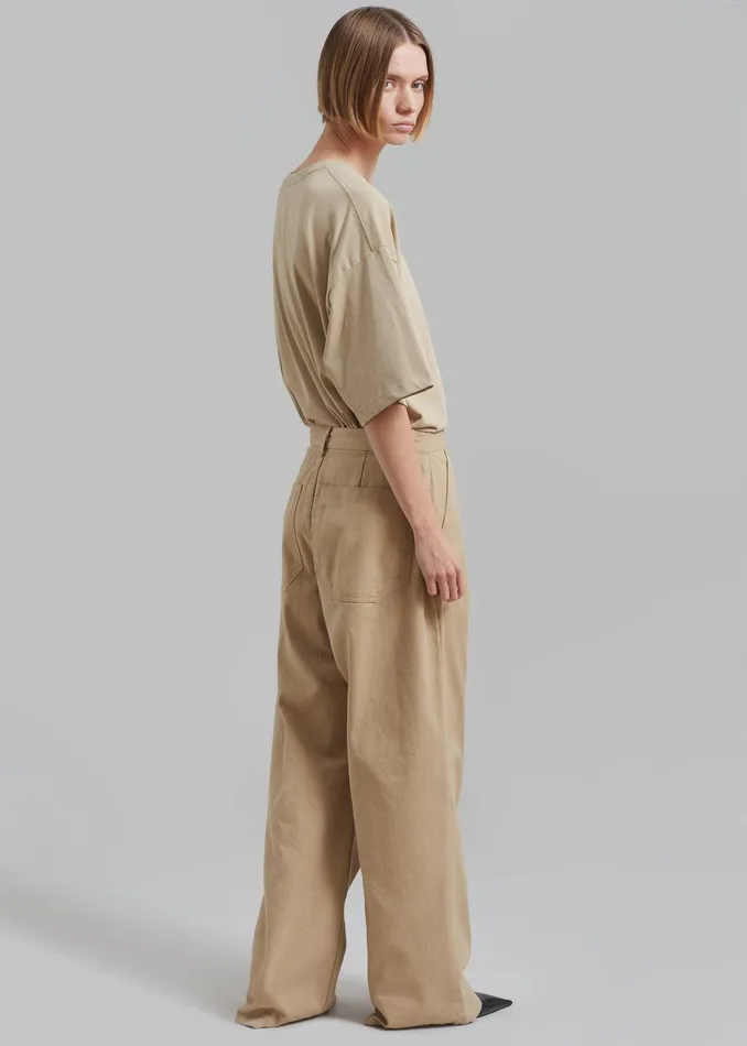 Drew Denim Pants 8211 Beige WomenMen The Frankie Shop Clothing