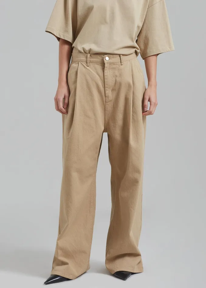 Drew Denim Pants 8211 Beige WomenMen The Frankie Shop Clothing