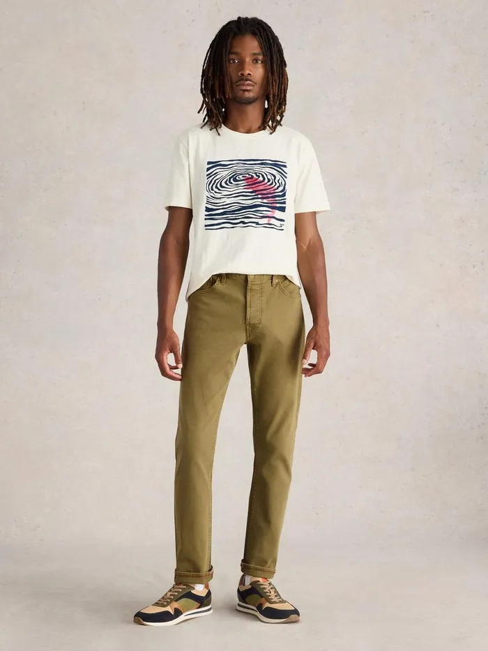 Eastwood Garment Dye Jean Khaki Green Men White Stuff Jeans