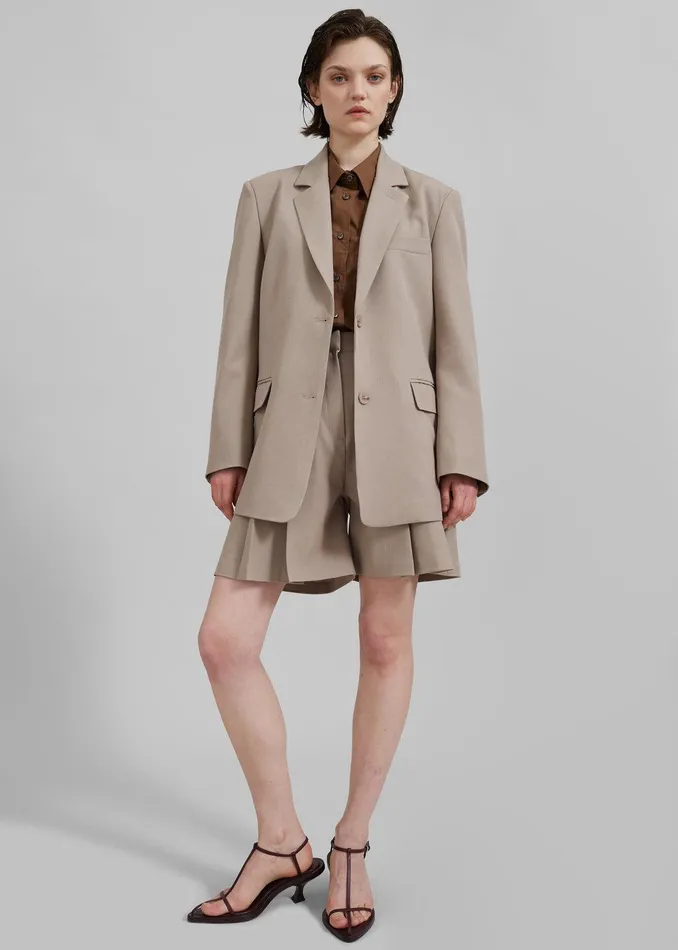 Eline Shorts 8211 Beige Women The Frankie Shop Clothing