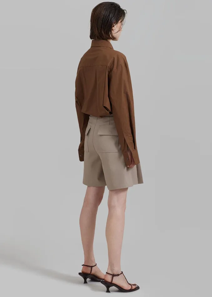 Eline Shorts 8211 Beige Women The Frankie Shop Clothing